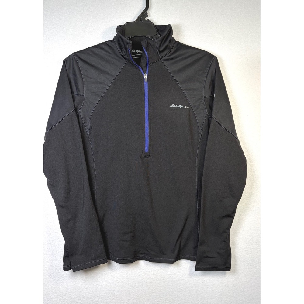 Eddie Bauer Motion Quarter Zip Pullover Womens Small Black Excellent Top